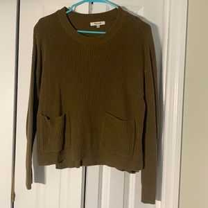 Madewell cropped sweater with pockets.